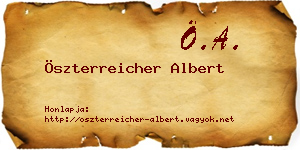 Öszterreicher Albert névjegykártya